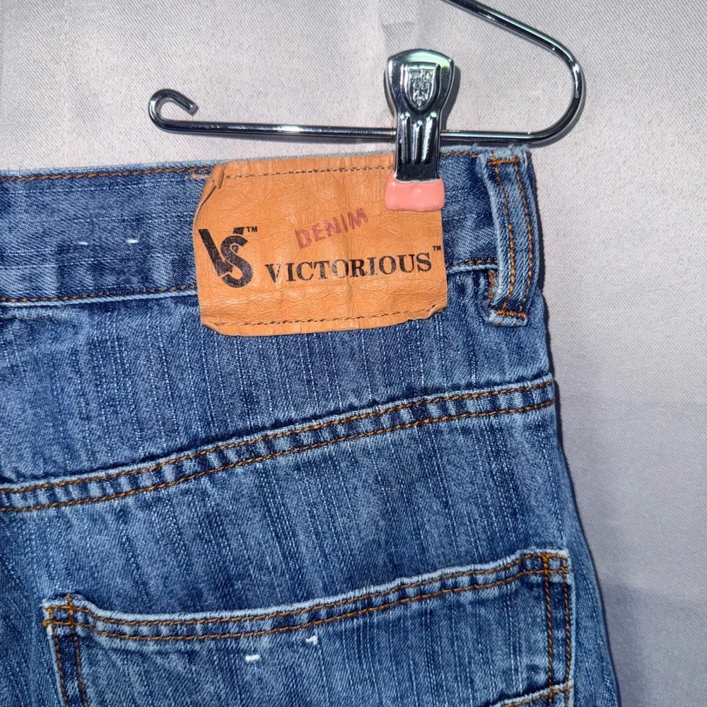 Victorious Urban Underground Denim Cargo Shorts Jorts Mens 32 Baggy Y2K Skate
